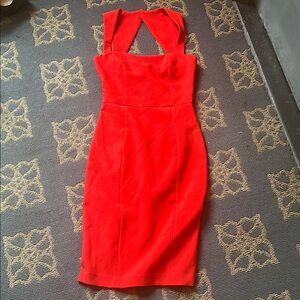 Likely One-Shoulder Red Sheath Dress with Cutout Detail size 0